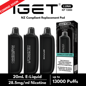 IGET – Luna KP 13000 – Replacement Pod – 28.5mg/ml Nicotine – up to 13000 Puffs